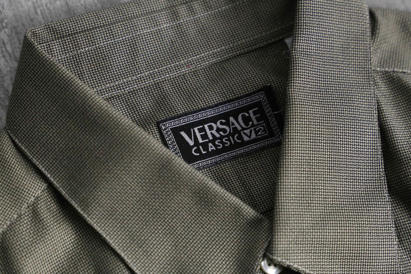 1990s VERSACE Classic V2 fly front cotton shirt