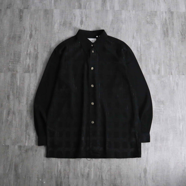 1990s PRONTI jacquard black shirt