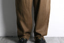 brown linen wide easy pants