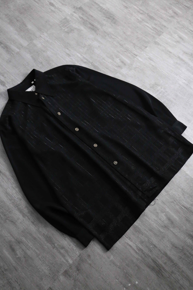1990s PRONTI jacquard black shirt