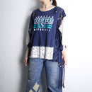 "Re:make" docking lace design Tee｜リメイクTシャツの古着（Re:Re:）