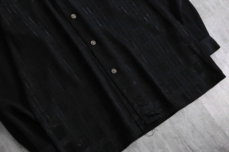1990s PRONTI jacquard black shirt