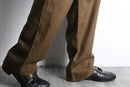 brown linen wide easy pants