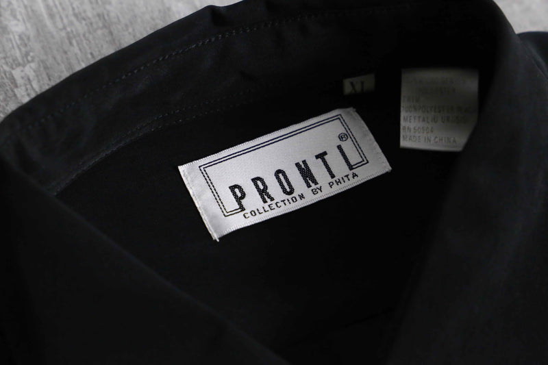 1990s PRONTI jacquard black shirt