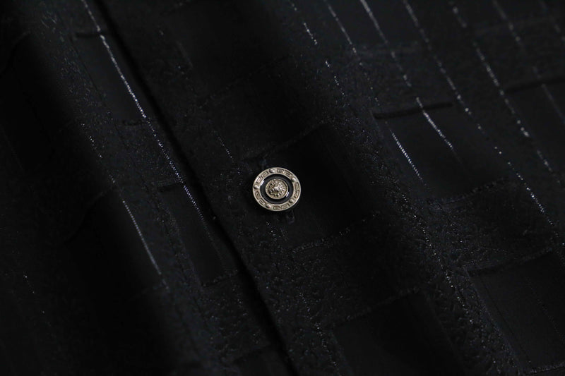 1990s PRONTI jacquard black shirt