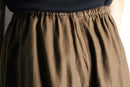 brown linen wide easy pants