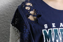 "Re:make" docking lace design Tee｜リメイクTシャツの古着 詳細6