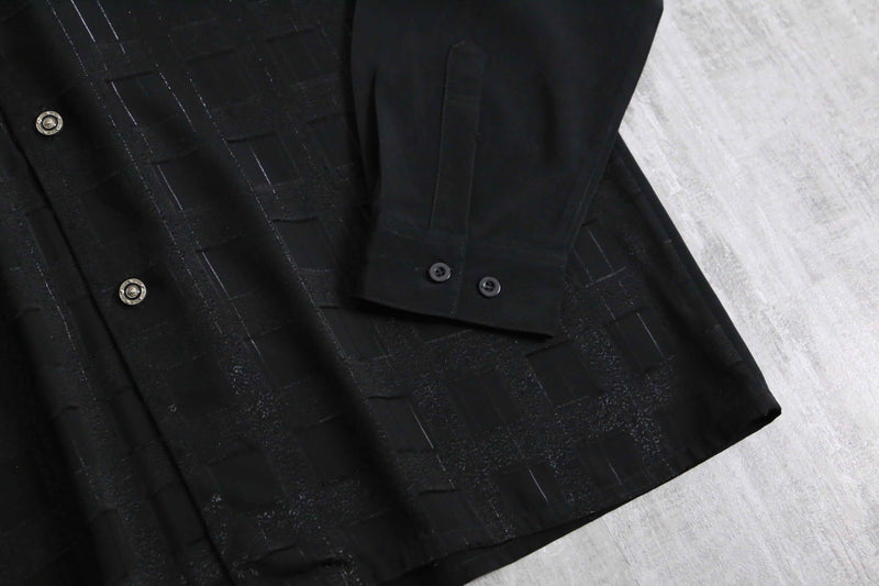 1990s PRONTI jacquard black shirt