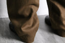 brown linen wide easy pants