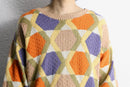 warm color total pattern cotton knit