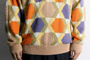 warm color total pattern cotton knit