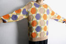 warm color total pattern cotton knit
