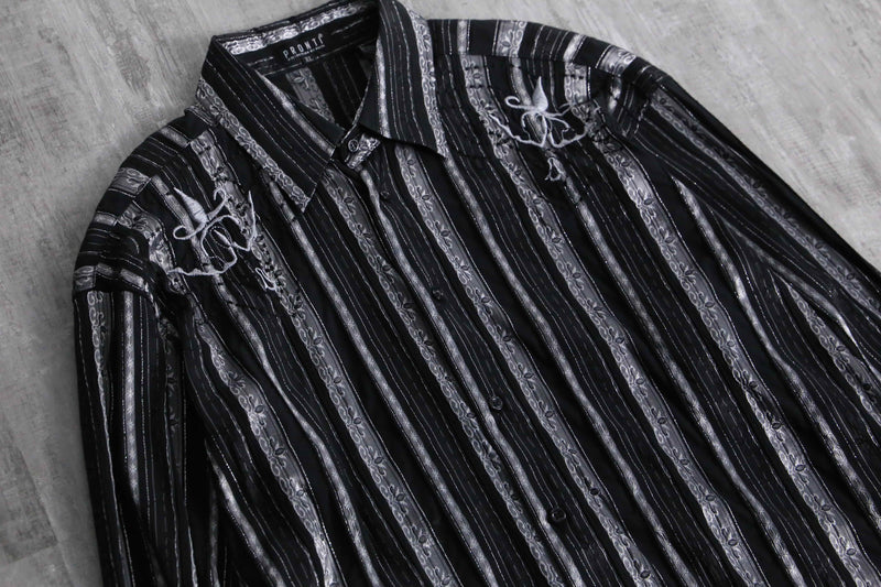 1990s PRONTI emb jacquard shirt