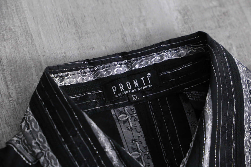 1990s PRONTI emb jacquard shirt