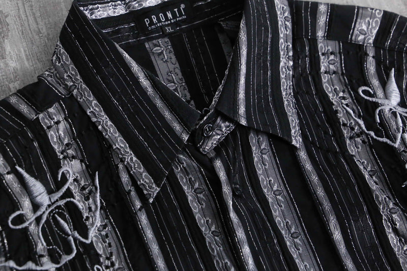 1990s PRONTI emb jacquard shirt