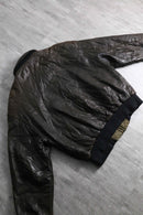 1980s unknown leather × quilting combi two-face jacket