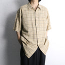 “L.L.Bean”linen cotton check S/S shirt