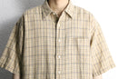 “L.L.Bean”linen cotton check S/S shirt