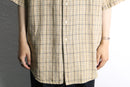 “L.L.Bean”linen cotton check S/S shirt