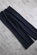 1987 navy color herringbone wide tapered slacks