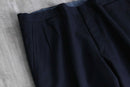 1987 navy color herringbone wide tapered slacks