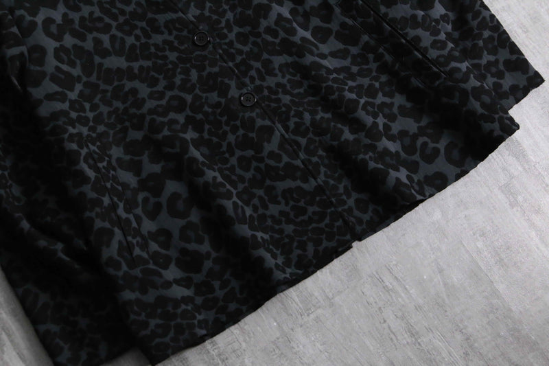 leopard collar less jacket