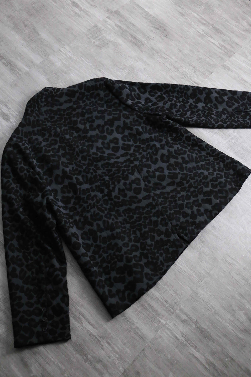 leopard collar less jacket