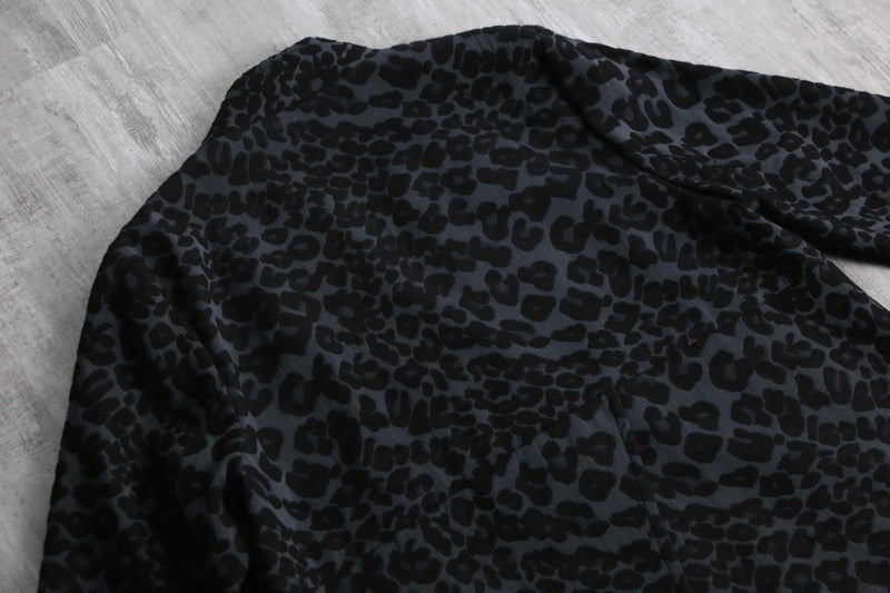leopard collar less jacket
