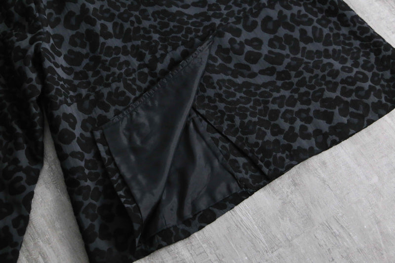 leopard collar less jacket
