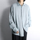 pale tiffany blue linen shirt
