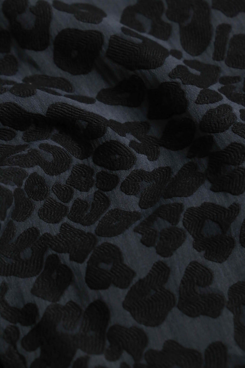 leopard collar less jacket