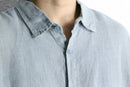 pale tiffany blue linen shirt