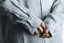 pale tiffany blue linen shirt