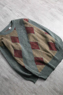 argyle mix front pattern knit