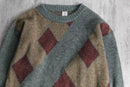 argyle mix front pattern knit