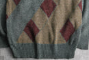argyle mix front pattern knit