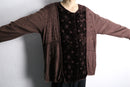 brown ethnic velour panel rayon cardigan