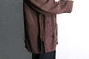 brown ethnic velour panel rayon cardigan
