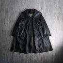 1990s big collar leather coat
