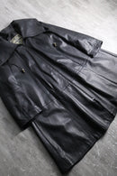 1990s big collar leather coat