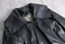 1990s big collar leather coat