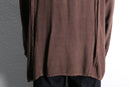brown ethnic velour panel rayon cardigan