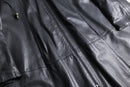 1990s big collar leather coat