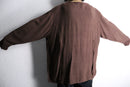 brown ethnic velour panel rayon cardigan