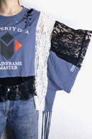 "Re:make" lace docking damage tee