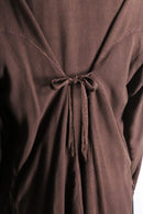 brown ethnic velour panel rayon cardigan