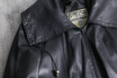 1990s big collar leather coat