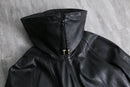 1990s big collar leather coat