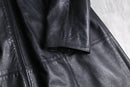 1990s big collar leather coat