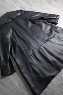1990s big collar leather coat